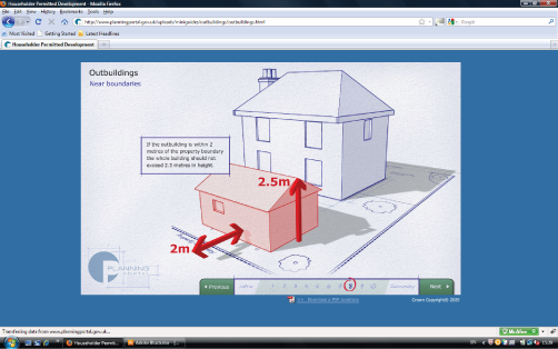 Screenshot of the Householder Permitted Development Tool