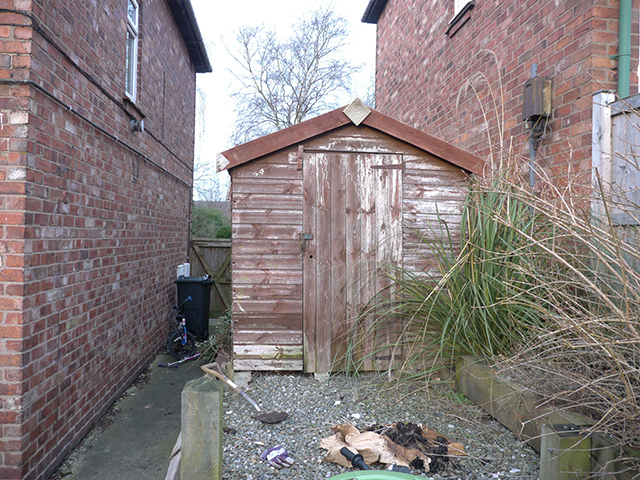 The site with the old garden shed