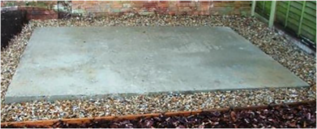 Concrete slab for a garden room
