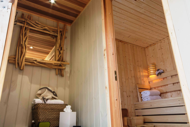 A sauna can be incorporated into a garden room