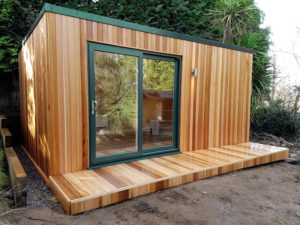 Garden office with eco toilet installed