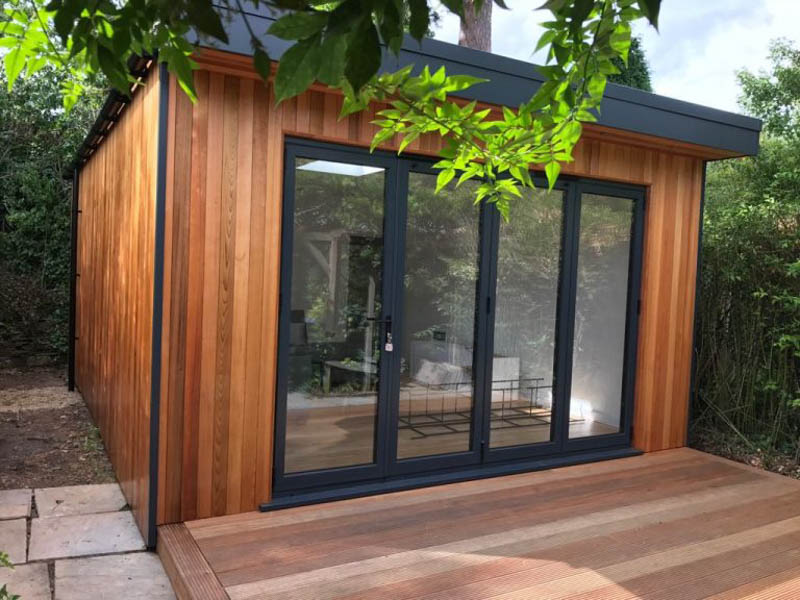 Garden living room with bi-fold doors