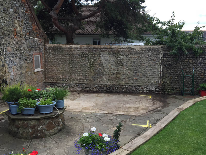 The new garden room was to be positioned close to the main walls of the house
