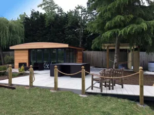 Curved roofed garden room