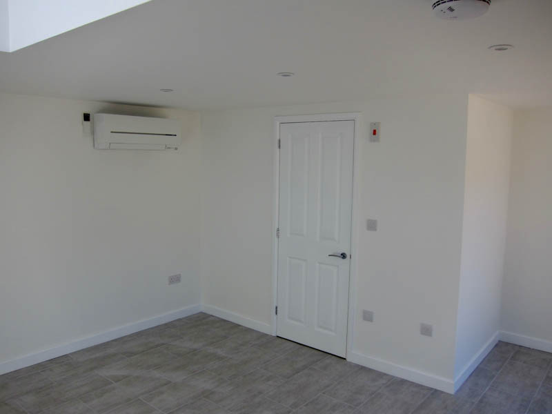 The garden room has a well specified electrical package