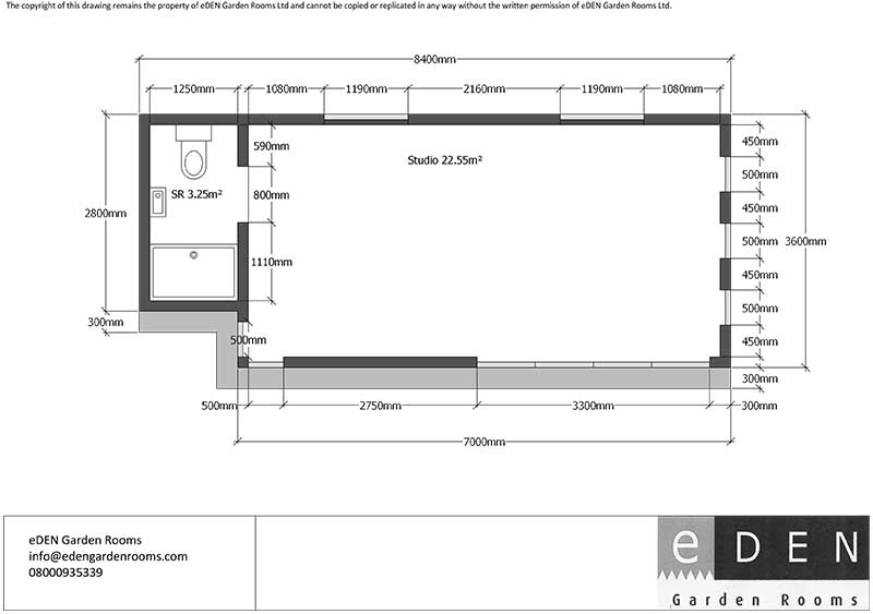 Plan of a family room in the garden