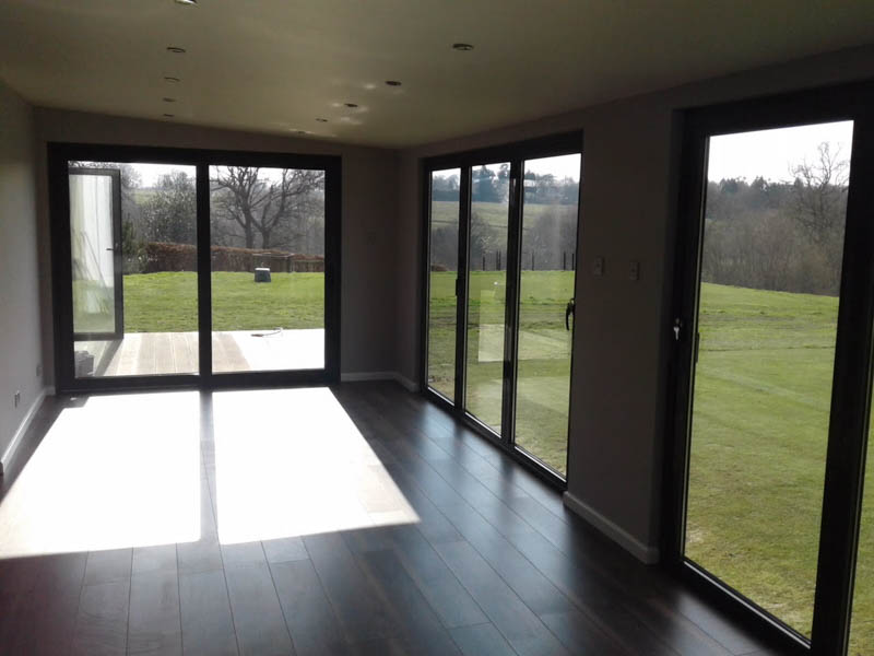 The main extension has two sets of bi-fold doors