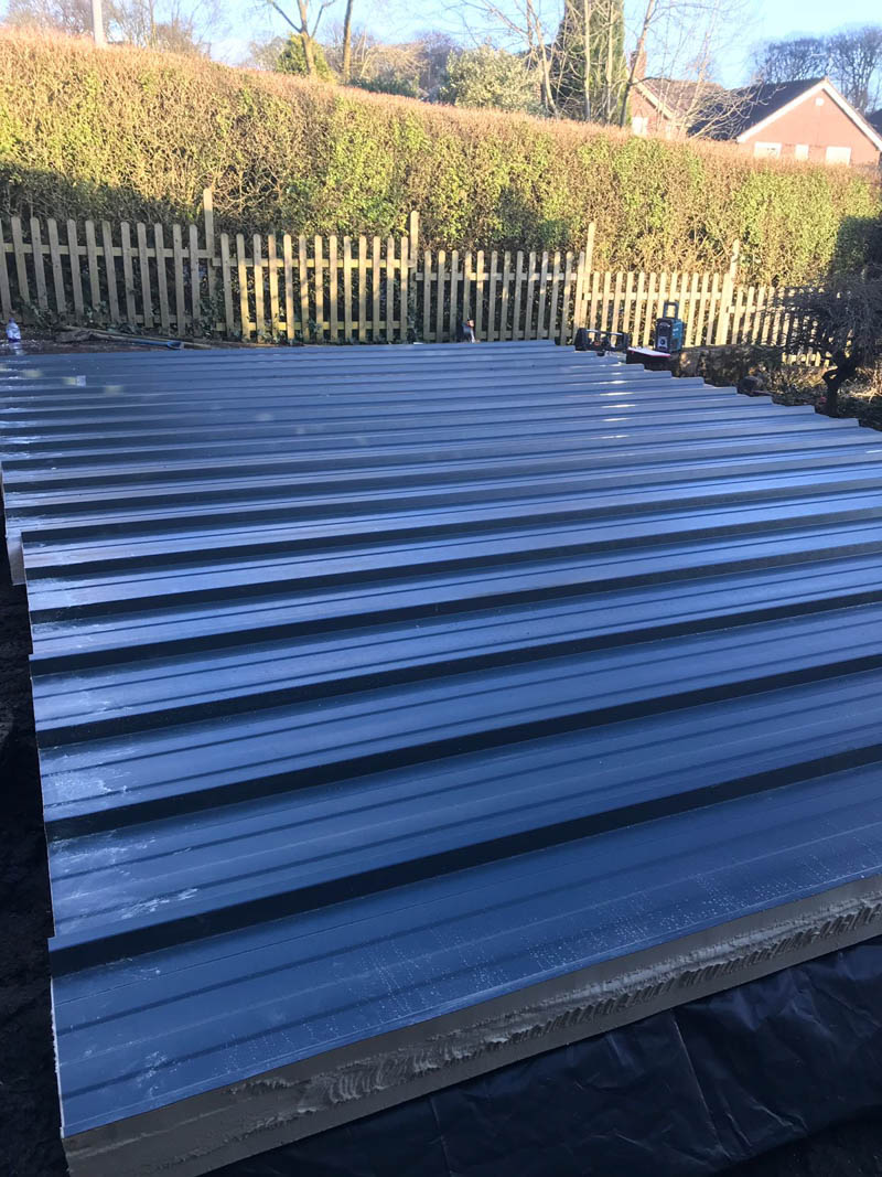 An insulated steel roof has been fitted