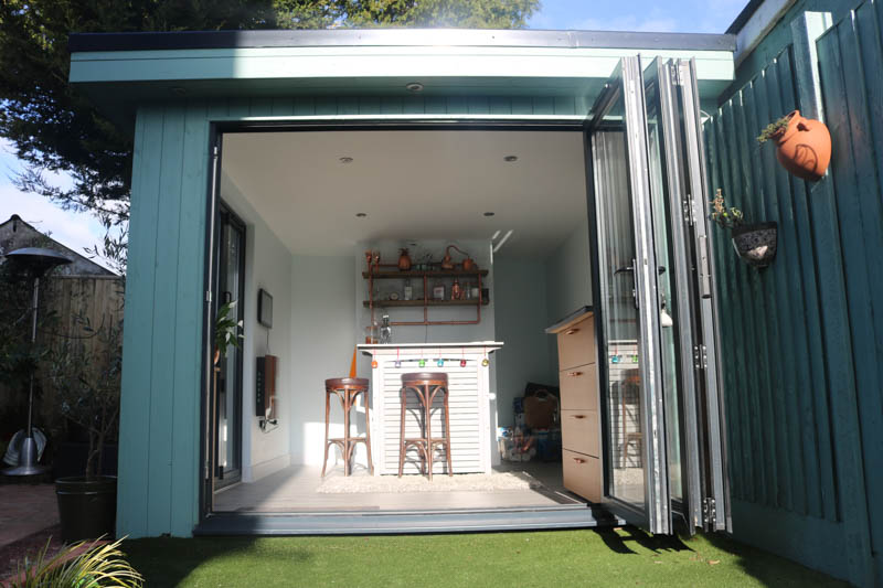 The two sets of bi-fold doors create a great connection with the garden