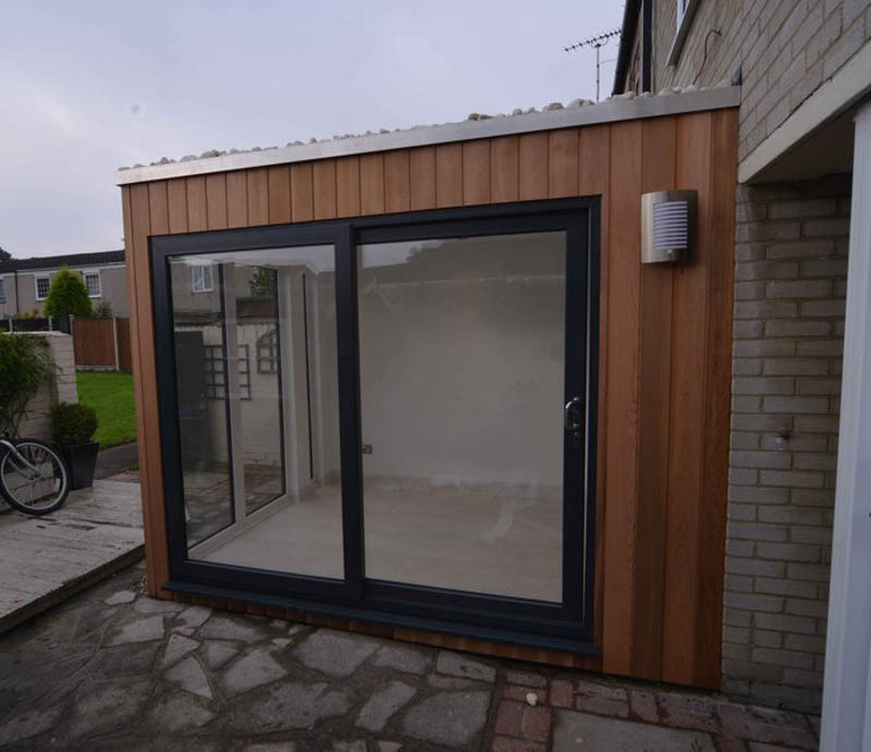 Sliding doors have been fitted on one wall