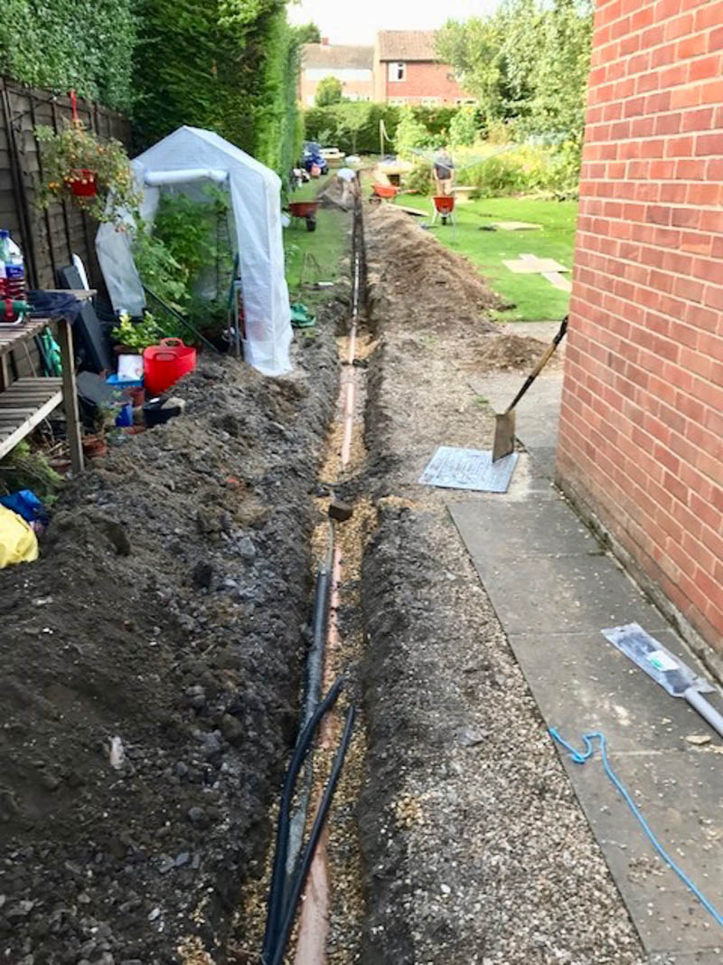 60m of trenching was dug for the services for the annexe