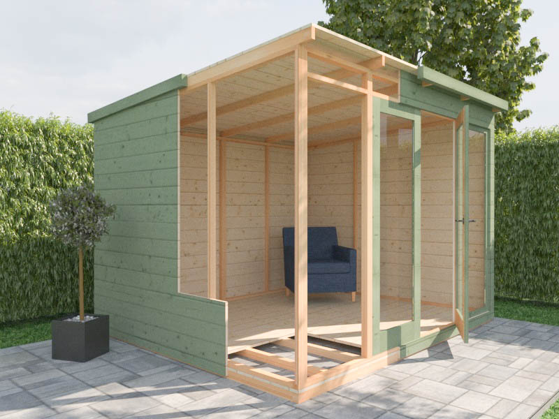 Many summerhouses use a 2"x1" framework and 12mm tongue & groove boards to create the core structure