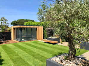 A chill out room at the heart of a landscaped garden