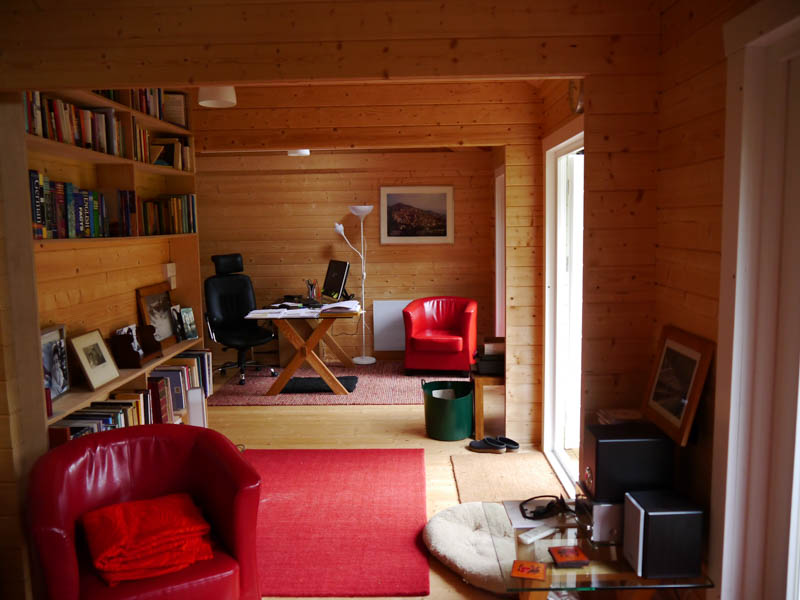 Log cabin living annexe interior