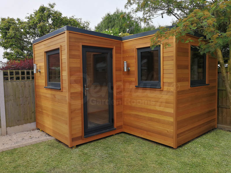 Small L-shaped garden room by Serenity Garden Rooms
