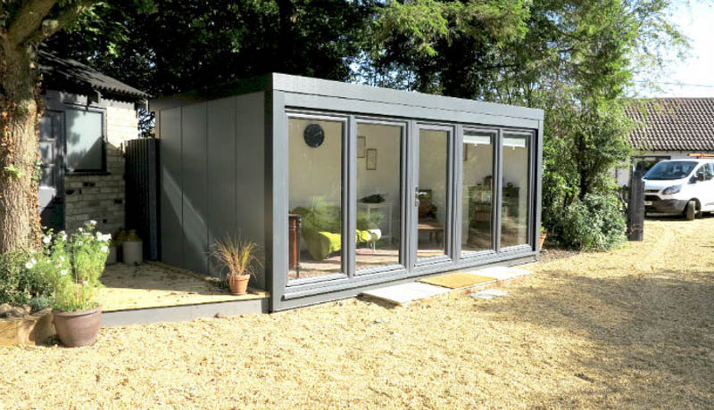 Example of a 12ft x 8ft fully insulated, electrically wired garden office that you can rent