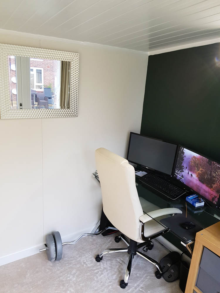 There is room for a desk and storage