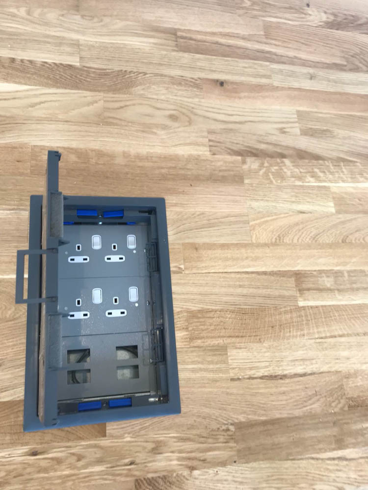 The floor socket offers multiple power points