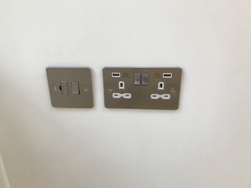 Power sockets have USB charging points
