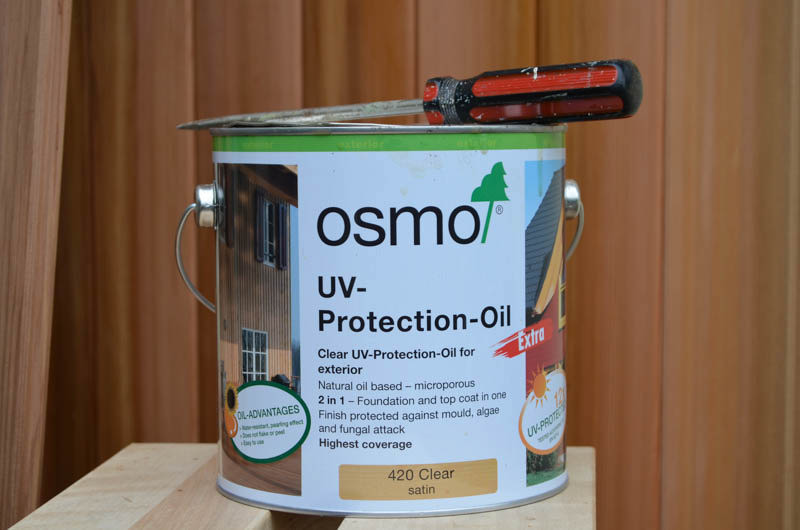 OSMO UV-oil slows down the weathering of Cedar