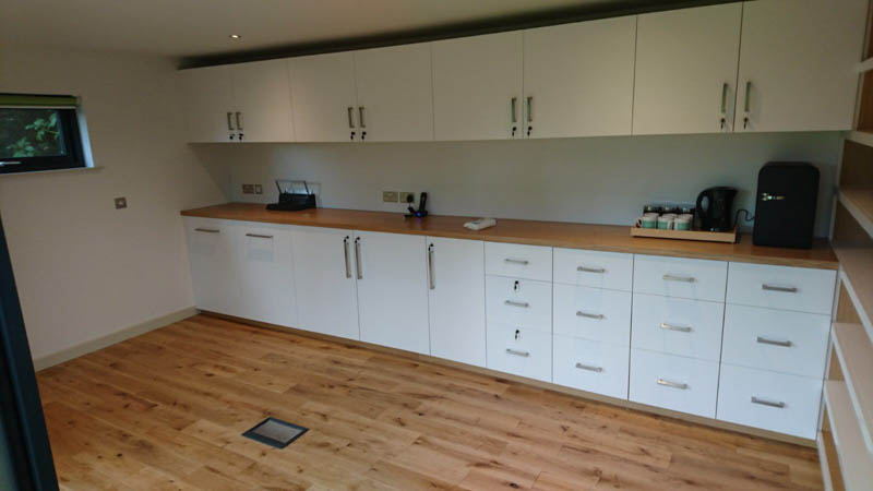 Cupboards fitted in the garden office