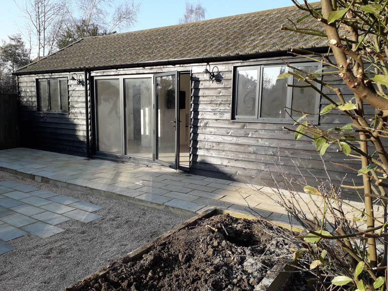 Large shed converted into a garden living annexe