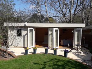 Garden Affairs custom designed log cabin with storage
