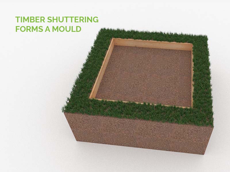 Concrete slab timber shuttering