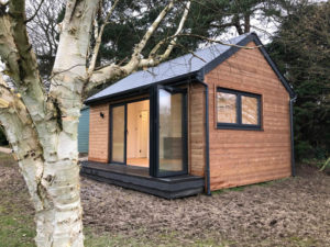 Garden office with apex roof by Ark Design Build