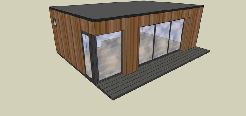 3d model of an 8m x 5m garden office by Swift Garden Rooms