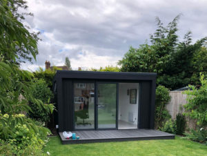 Garden office with contemporary porch by Ark Design Build