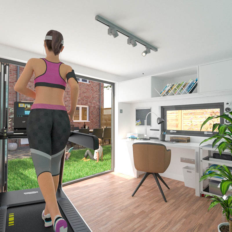 One garden room can be both an office and a home gym