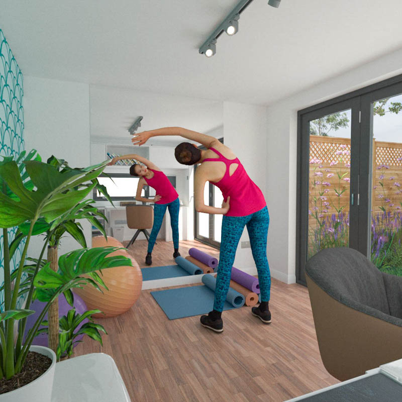 Think about the ceiling height in your garden gym
