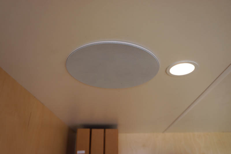 Bluetooth ceiling speakers in an Urban Grow Pod