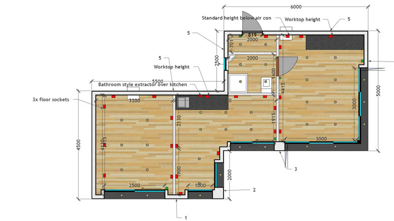 Floorplan for a three room garden room by Swift