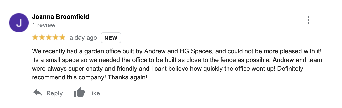 Hargreaves Garden Spaces five star review