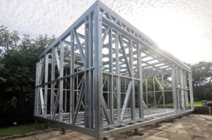 Steel garden room frames by Titan Steel Buildings