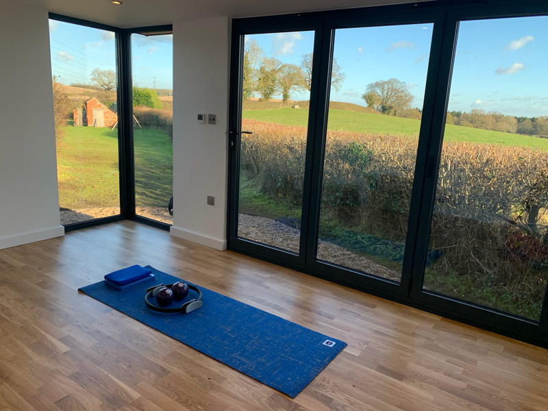 The door & window configuration maximises the countryside views