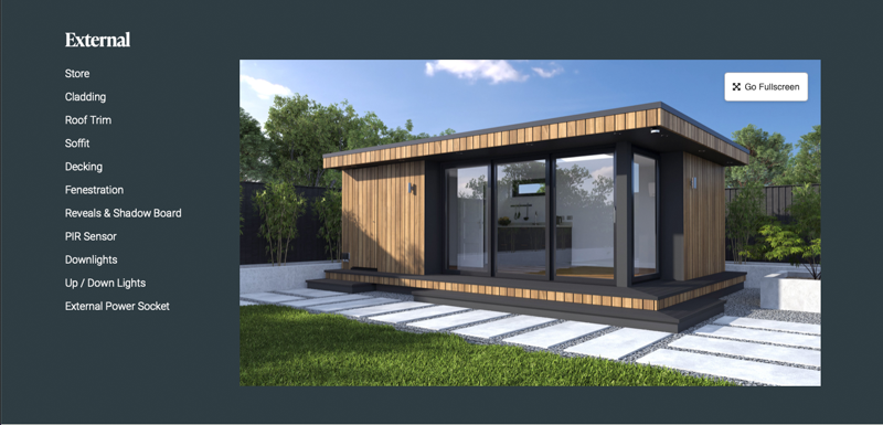 Design & specification options on the Annexe Spaces website