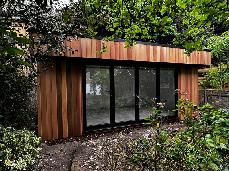 Garden office with living roof by Garden Spaces-1