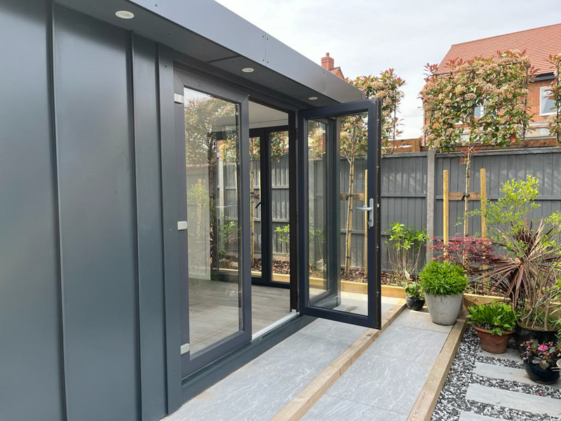Vita Modular garden room with standing seam Zinc cladding