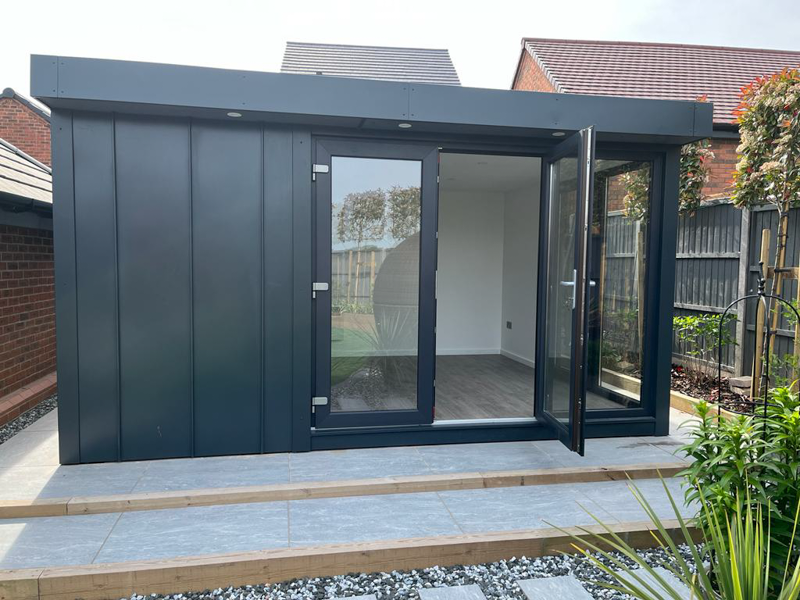 Vita Modular garden room with standing seam Zinc cladding