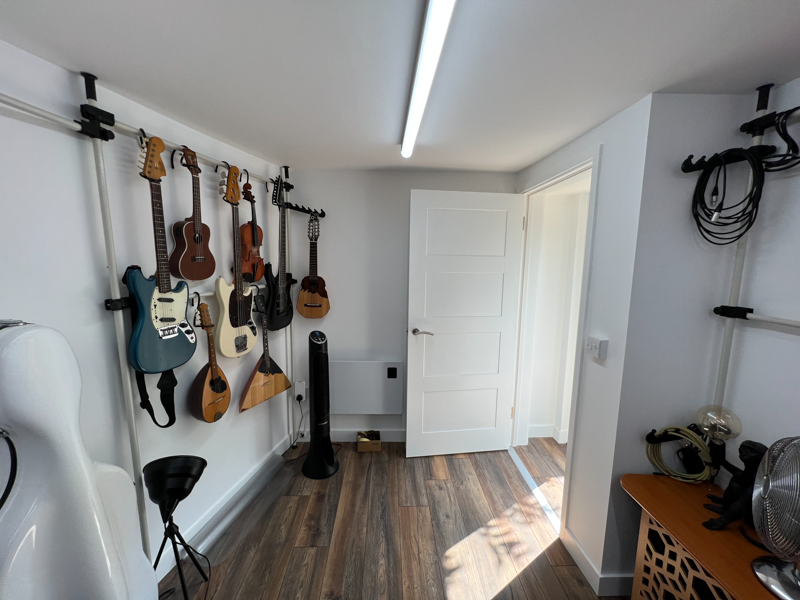 Soundproof music room with acoustic porch