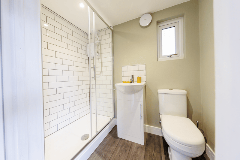Shower room in a Miniature Manors garden office