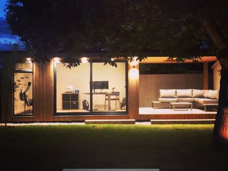 Garden Office with Covered Seating Area - The Garden Room & Annexe Guide