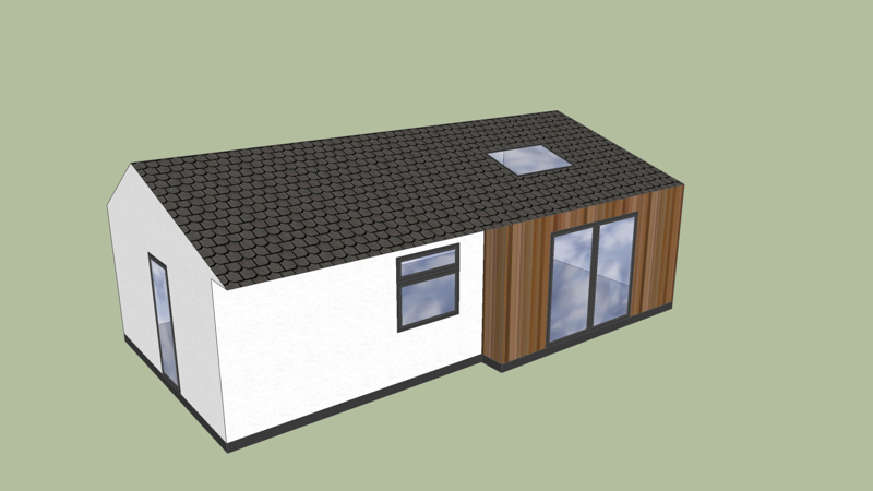 3d visualisation of a 9m x 5m Swift Living Annexe
