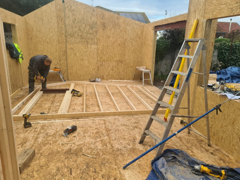 The living annexes SIPs structure taking shape