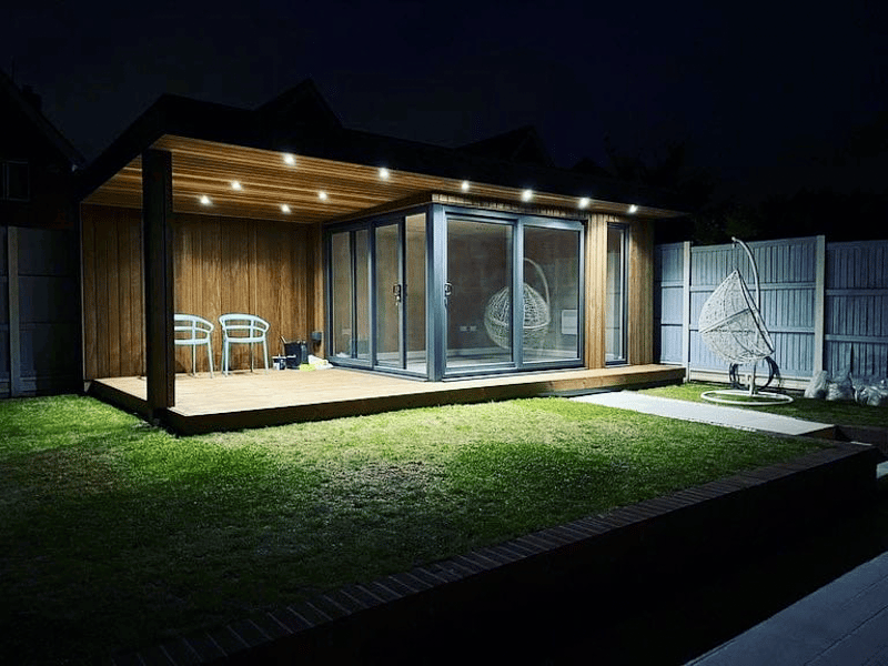 This Bridge Garden Rooms design shows how lighting can be incorporated into the canopy