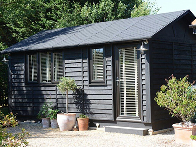 SMART Garden Rooms, Offices & Studios pitched roof designs feature an asphalt shingle roof