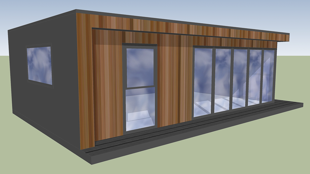 3d visualisation of the 8m x 5m living annexe
